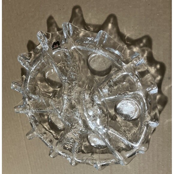 Muurla Finland Crystal Glass Candle Holder. Snowflake Form for 5 Tealights. 70’s - Picture 12 of 16